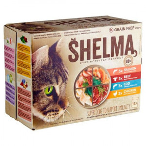 SHELMA MIX FISH konservu izlase kaķiem 12x85g